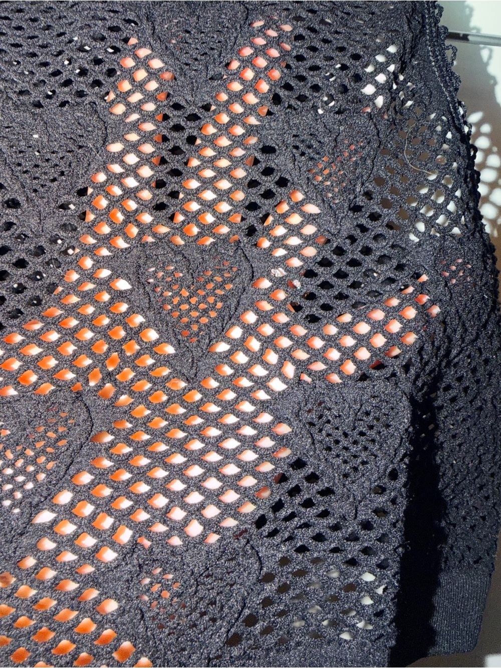 Out From Under Black Mesh Stretch Tank Top with Heart Detail - Women XS/S - Picture 3 of 4